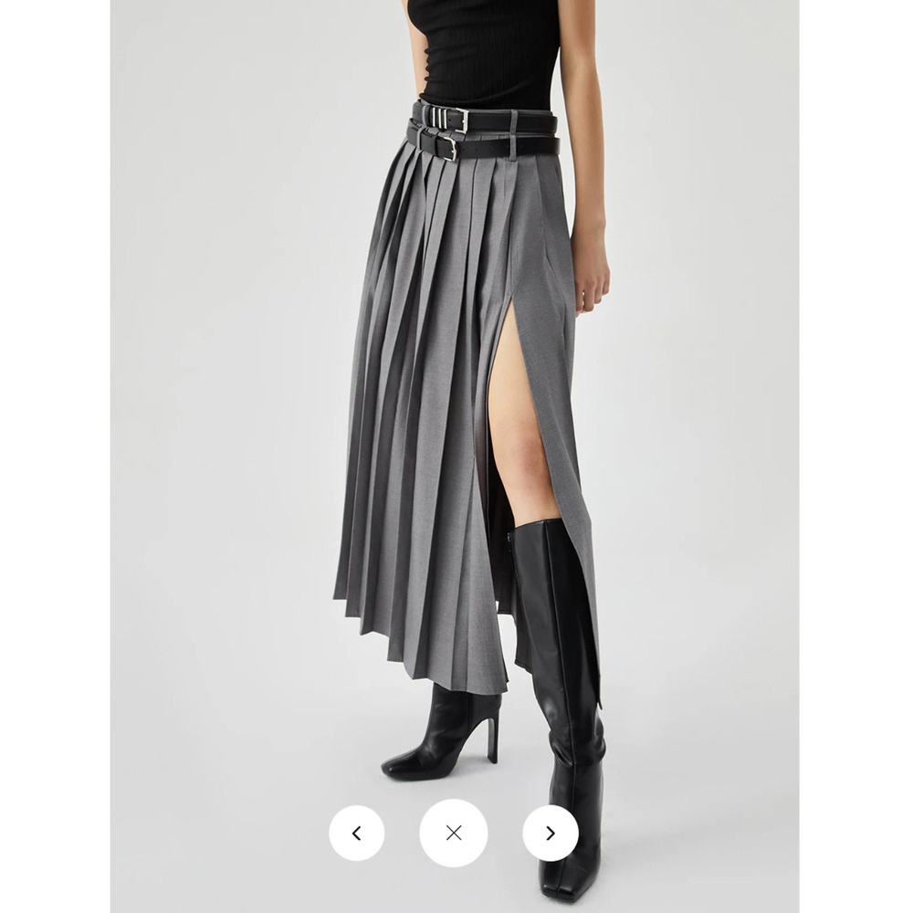 NWT  Commense Pleated Split Maxi Skirt Without Belt Sz S - Picture 4 of 5